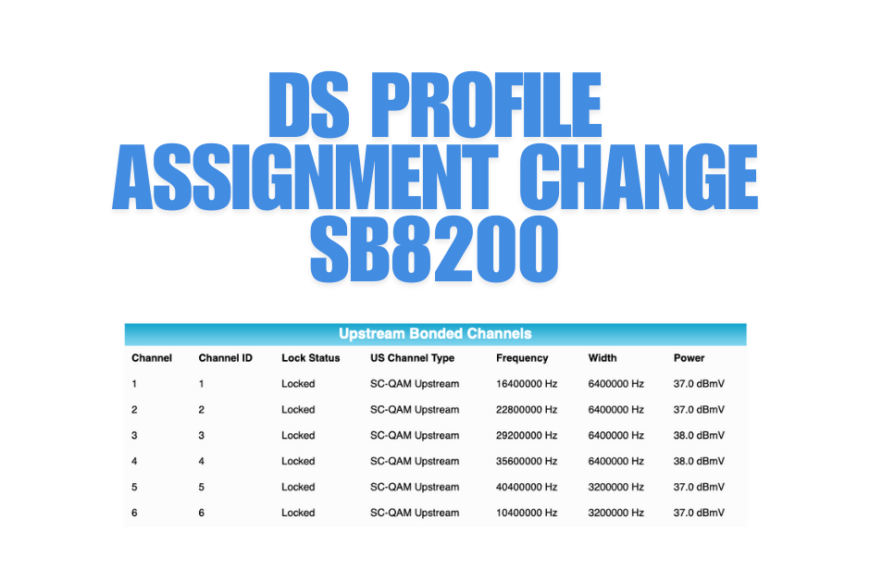 DS Profile Assignment Change SB8200